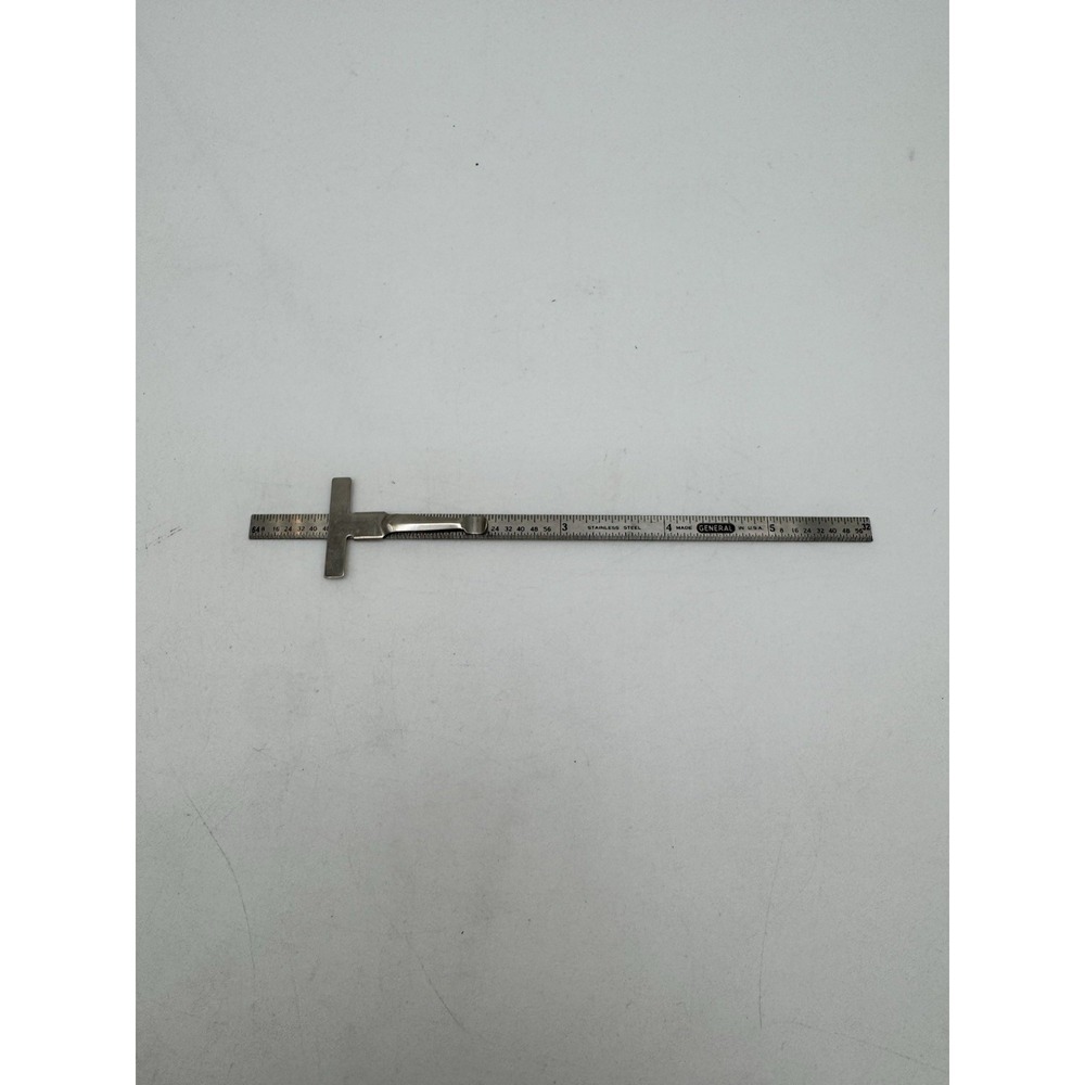 Vintage GENERAL No. 300 Machinist 6" Decimal Equivalents Stainless Metal Ruler